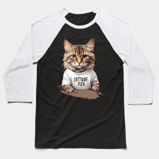 "Cattitude on Fleek." Baseball T-Shirt